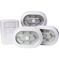 Lifemax Remote Control Wireless LED Lights (3 Pack) 1451, White