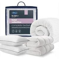 Silentnight Hotel Collection Complete Bed Set - Luxury Hotel Quality Pillows 2 Pack, Mattress Topper and 10.5 Tog Duvet Luxuriously Soft, Silky and Machine Washable - King Size