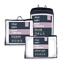 Silentnight Hotel Collection Complete Bed Set - Luxury Hotel Quality Pillows 2 Pack, Mattress Topper and 13.5 Tog Warm Duvet Luxuriously Soft, Silky and Machine Washable - Double Size