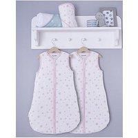 Silentnight Safe Nights 6-18 Months 2.5 Tog Baby Sleeping Bag - Pack Of 2 - Pink