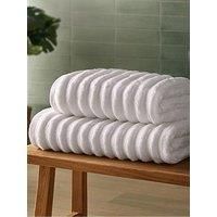 Silentnight Ribbed Cotton 2x Bath Sheet - Luxuriously Soft & Super Absorbent Deep Thick Pile Towel - 100% Cotton BCI - Textured Dense Ribbed Bath Sheet - 160 x 90cm, Machine Washable, Grey, 2 Pack