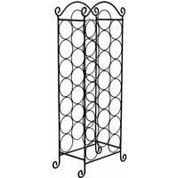 Black Finish Stainless Steel Wine Rack Holder Floor Standing Holds 21 Bottles