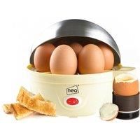 Stainless Steel Cream Electric Egg Cooker Boiler Poacher & Steamer Fits 7 Eggs