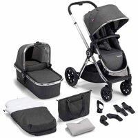 Babymore MeMore Pram and Pushchair 11 Piece Bundle (Chrome Slate)