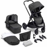 Babymore MeMore 13 Piece Baby Travel System with Baby Stroller Pushchair, Baby Car Seat w/Isofix Base, Carry Cot, Changing Bag, Changing Mat | Ultralight-Weight Aluminium Frame (Black Espresso)