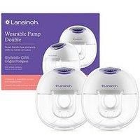 Lansinoh Wearable Electric Breast Pump Bundle - 4 Pumping Modes, 9 Suction Levels - Hands Free Portable & Quiet Pumping- LED Display - Includes 25 Breast Milk Storage Bags + Feeding Bottle