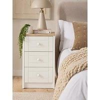 One Call Alderley 3 Drawer Ready Assembled Bedside Cabinet