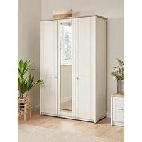 One Call Alderley 3 Door Part Assembled Wardrobe With Mirror