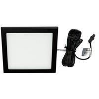 VEW Slim Square LED Cabinet Lights Black 3W 140lm 3 Pack (246TW)