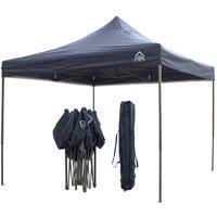 All Seasons Gazebos, 3x3m Heavy Duty, Fully Waterproof, PVC Coated, Premium Pop up Gazebo, Comes with Carry Bag With Wheels and 4 x Leg Weight Bags (Navy Blue)
