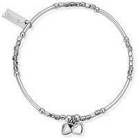 ChloBo Children's Mini Noodle Cube  Two Heart Charm Bracelet CSBMNC040