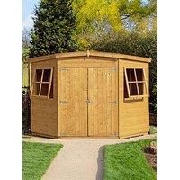 Shire Shiplap 8ft x 8ft Wooden Corner Garden Shed with Double Doors