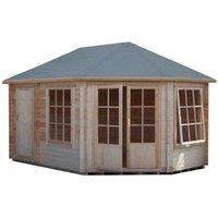 Shire Leygrove Corner Log Cabin and Shed - 10 ft x 14 ft