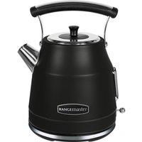 Rangemaster RMCLDK201BK Black Cordless Electric 1.7L 3kW Classic Kettle with Quick & Quiet Boil, Boil Dry Protection & 2 Year Guarantee