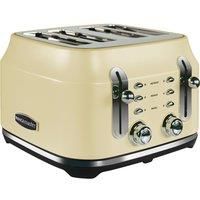 Rangemaster RMCL4S201CM Classic Cream 2.1kW 4 Slice Toaster with Defrost, Cancel & Reheat Functions, Removable Crumb Tray & 6 Power Levels with 2 Year Guarantee