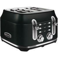 Rangemaster RMCL4S201BK Classic Black 2.1kW 4 Slice Toaster with Defrost, Cancel & Reheat Functions, Removable Crumb Tray & 6 Power Levels with 3 Year Guarantee* (Black, 4 Slice)