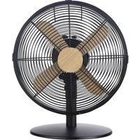 Russell Hobbs RHMDF1201WDB Cooling Desk Fan, Scandinavian wood effect, Black