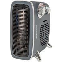 Russell Hobbs RHRETHFH1001G 1.8kW Grey Retro Horizontal/Vertical Fan Heater with Adjustable Thermostat, 20m2 Room Size, Dial Control and 2 Year Guarantee