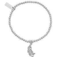 ChloBo Cute Feather Heart Charm Bracelet SBCC596