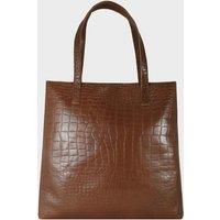 FREYA' Semi Structured Unlined Embossed Croc Leather Tote Bag