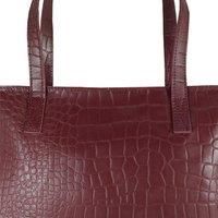 FREYA' Semi Structured Unlined Embossed Croc Leather Tote Bag