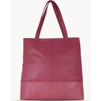 SIENNA' Embossed Croc + Pebble Grain Unlined Leather Tote Bag