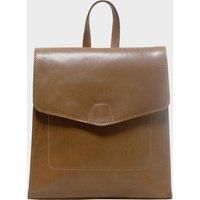 MARGARET' Natural Grain Polished Leather Flap Over Backpack