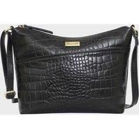 'CAROL' Embossed Croc Real Leather Designer Crossbody Shoulder Bag