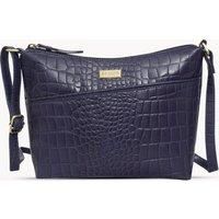 'CAROL' Embossed Croc Real Leather Designer Crossbody Shoulder Bag