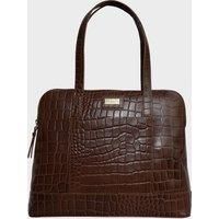 EVA' Croc Embossed Real Leather Designer Unlined Tote Bag