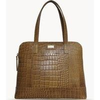 EVA' Croc Embossed Real Leather Designer Unlined Tote Bag