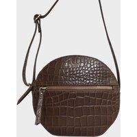 JANE' Embossed Croc Leather Round Designer Crossbody Bag