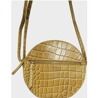 JANE' Embossed Croc Leather Round Designer Crossbody Bag