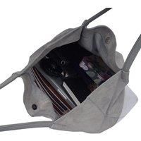 DONNA' Metallic Real Leather Unlined Designer Shopper Bag