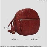 JANE' Embossed Croc Leather Round Designer Crossbody Bag