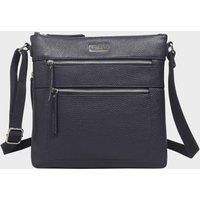 ASSOTS Crossbody Bags for Women – Real Leather Sling with Multiple Pockets and Adjustable Strap – Perfect for Daily Use and Gifting (Navy Pebble Grain)