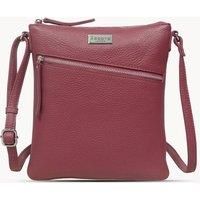 Assots London Women's 'ROSY' Pebble Grain Soft Real Leather Crossbody Bag in Dark Pink
