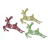 Gifts 4 All Occasions Limited SHATCHI 3pcs Glitter Reindeer Christmas Tree Xmas Party Hanging Ornament Decorations, Multi, SHATCHI - 511