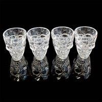Skull Shape Clear 4 Shot Glasses Halloween Tableware Party Decorations Novelty