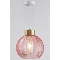 Harper Living Pink Glass Easy Fit Pendant Shade, 21cm Diameter
