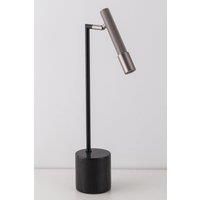 HARPER LIVING LED Black and Pewter Desk Table Light with Marble Base, Adjustable Light Head with Touch Dimmer Switch