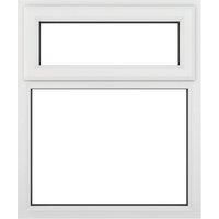 PVC Double Glazed Window Glass & Frame A Rated Top Hung Over Fixed Panel Light
