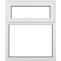 Crystal uPVC Window A Rated Top Hung Opener over Fixed Light 1190mm x 1115mm Clear Glazing - White