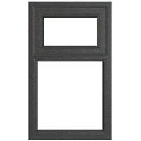 PVC Double Glazed Window Glass & Frame A Rated Top Hung Over Fixed Panel Light