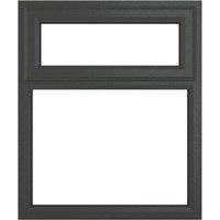 Crystal uPVC Window A Rated Top Hung Opener over Fixed Light 1190mm x 965mm Clear Glazing - Grey