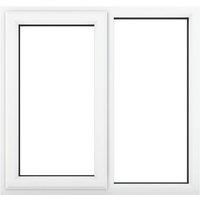 PVC Double Glazed Window Glass & Frame A Rated LH Side Hung & Fixed LH Crystal