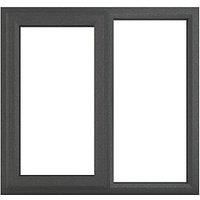 Crystal Left-Hand Opening Clear Double-Glazed Casement Anthracite on White uPVC Window 1190mm x 1190mm (134JK)