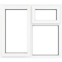 Crystal uPVC Window A Rated Left Hand Side Hung next to a Top Opener over a Fixed Light 1190mm x 1040mm Clear Glazing - White