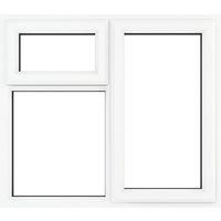 Crystal uPVC Window A Rated Right Hand Side Hung next to a Top Opener over a Fixed Light 1190mm x 1040mm Clear Glazing - White