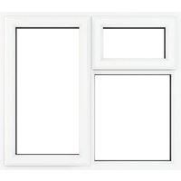 Crystal uPVC Window A Rated Left Hand Side Hung next to a Top Opener over a Fixed Light 1190mm x 1190mm Clear Glazing - White